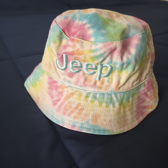 Jeep Accessories - Jeep Pastel Tie-Dye Bucket Hat in Pink, Blue, Yellow, Green